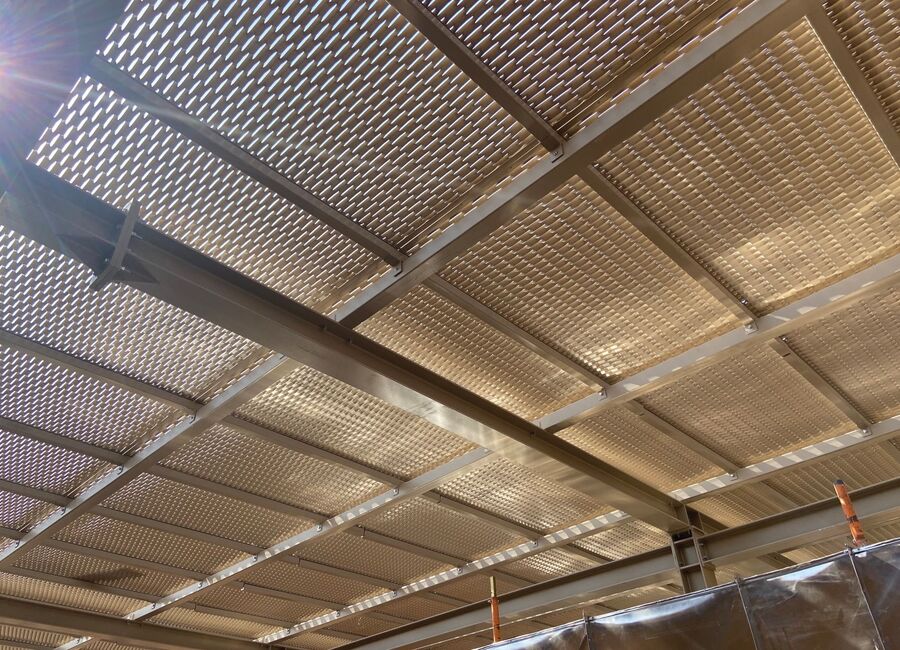 Expanded metal ceilings